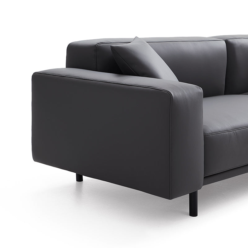 Noble Dark Gray Leather Sofa-Dark Gray