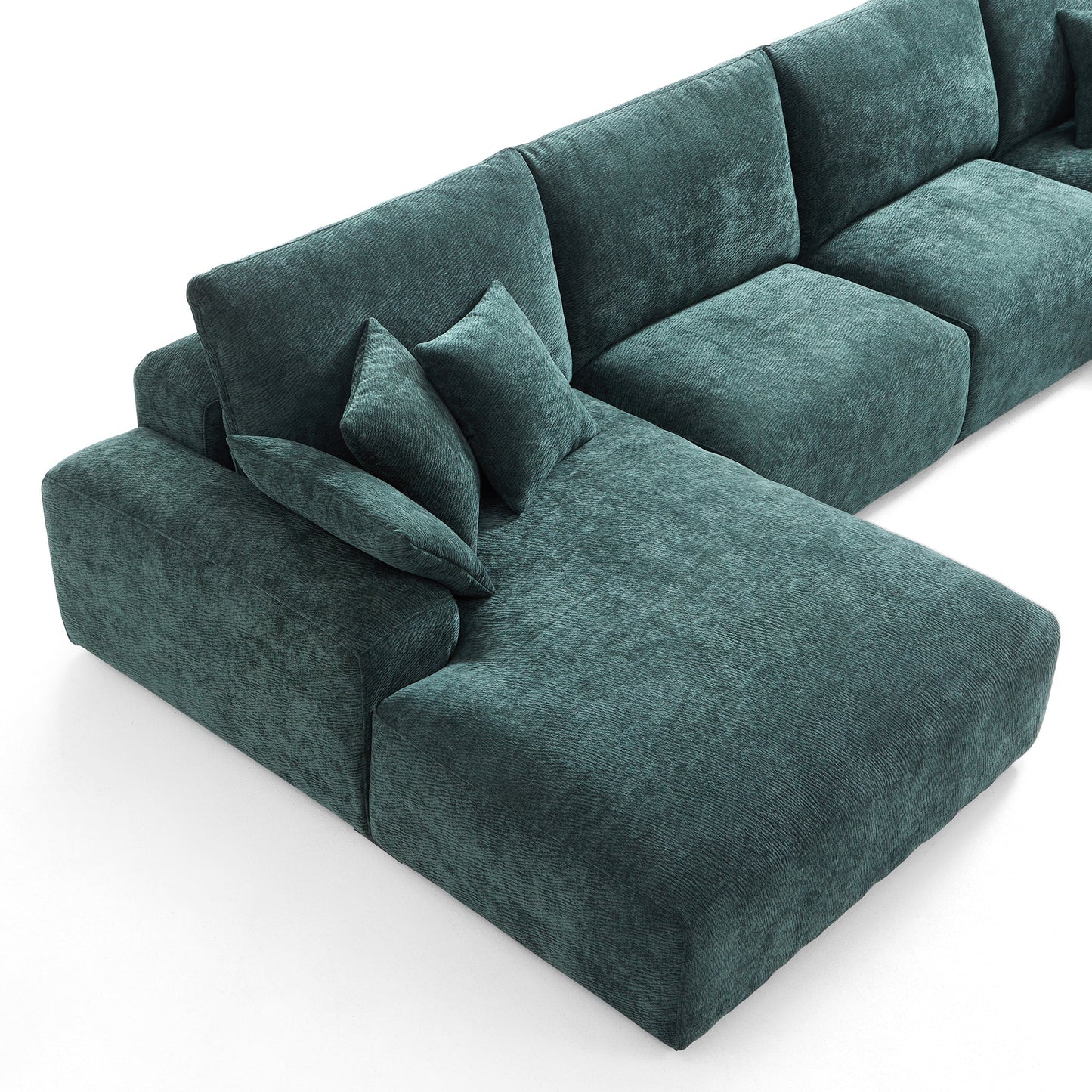 The Empress Green U Shaped Sectional-Green
