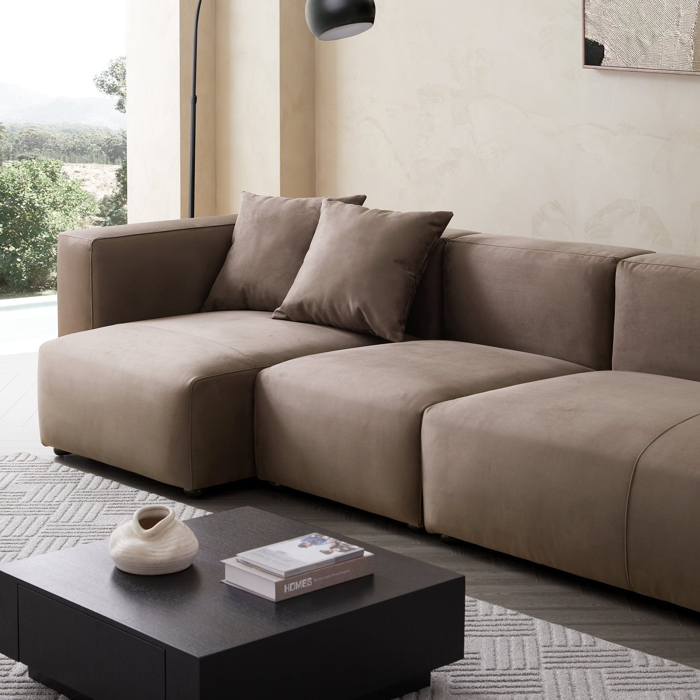 Geometry Minimalist Sectional-Brown