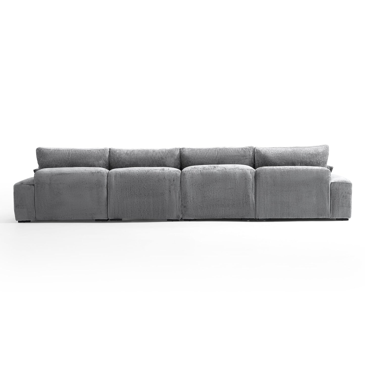 The Empress Gray U Shaped Sectional Sofa-Gray-161.4"
