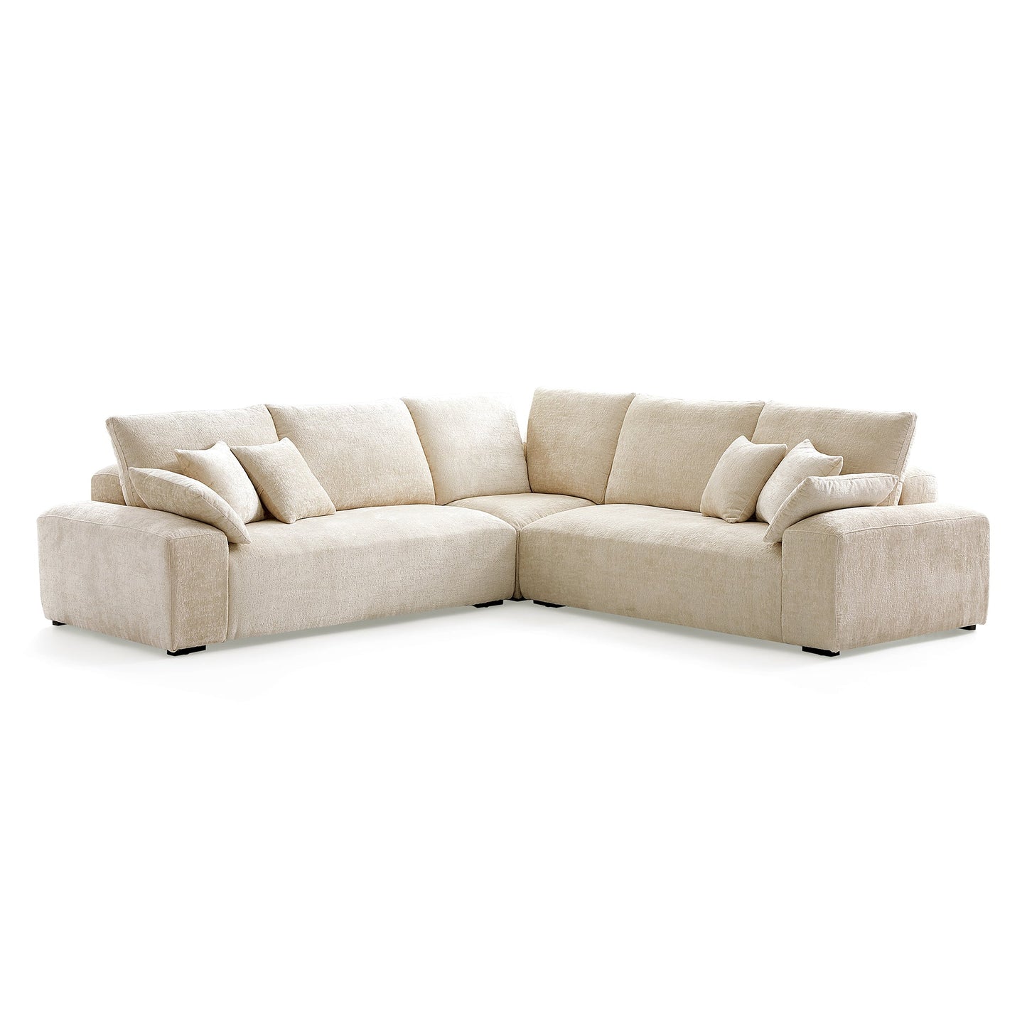 The Empress Camel Corner Sectional Sofa-Beige-109.5"