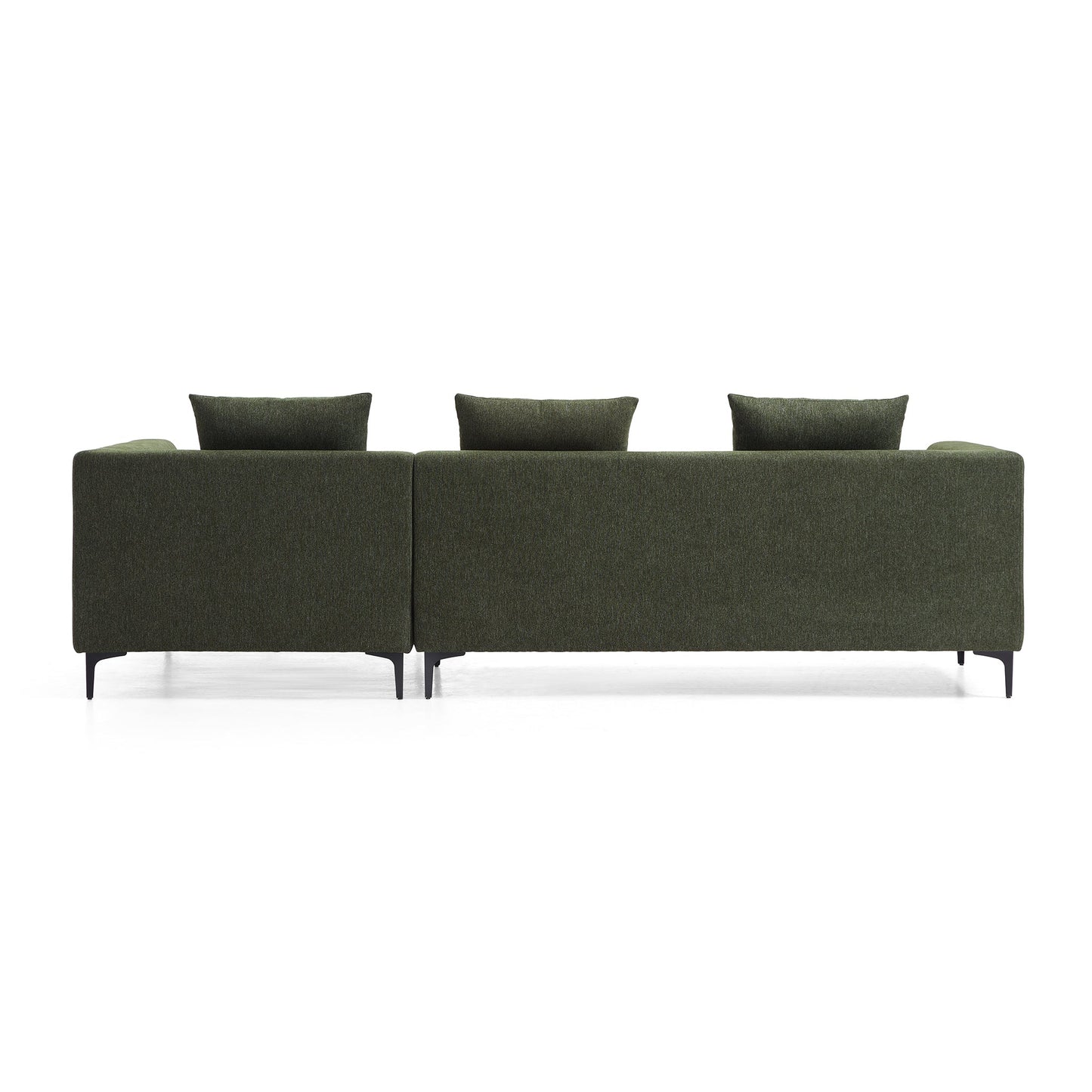 Jungle L Shaped Green Fabric Sectional Sofa With Chaise-Green