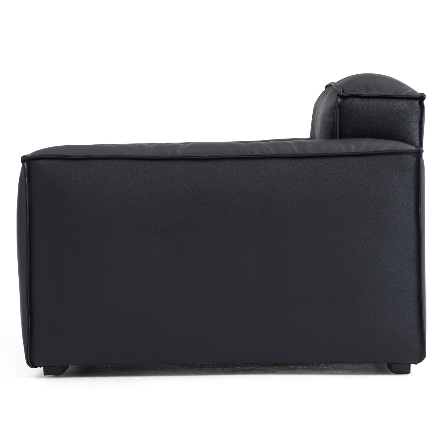 Luxury Minimalist Leather Black Sofa Set-Black