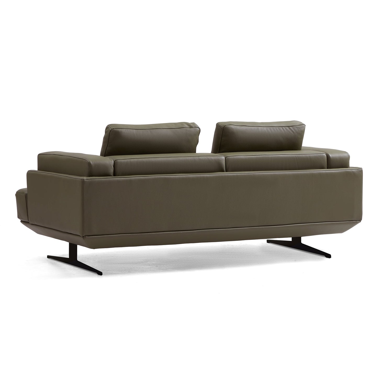 Olivia Top Grain Genuine Leather Sofa-Olive