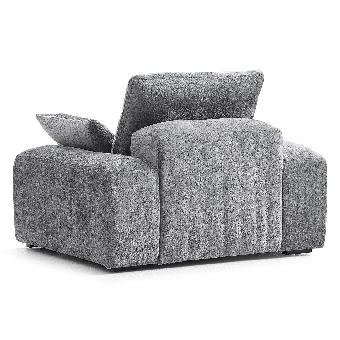 The Empress Beige Armchair-Gray-45.3"