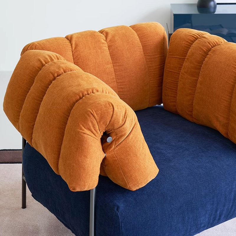 Granchio Russet Fabric Accent chair-Orange & Blue