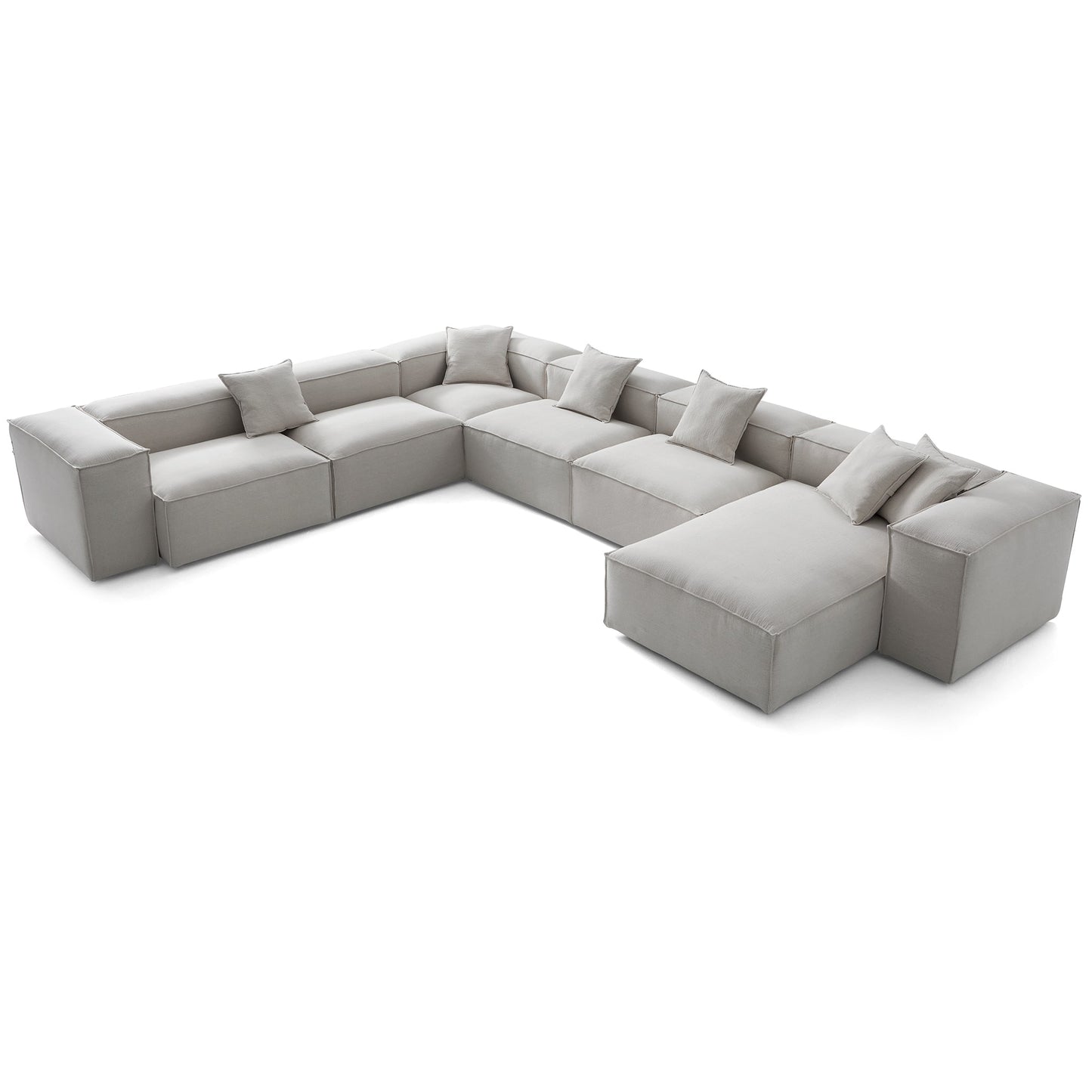 Freedom Modular Gray U Shaped Sectional Sofa-Gray-177.2"-High