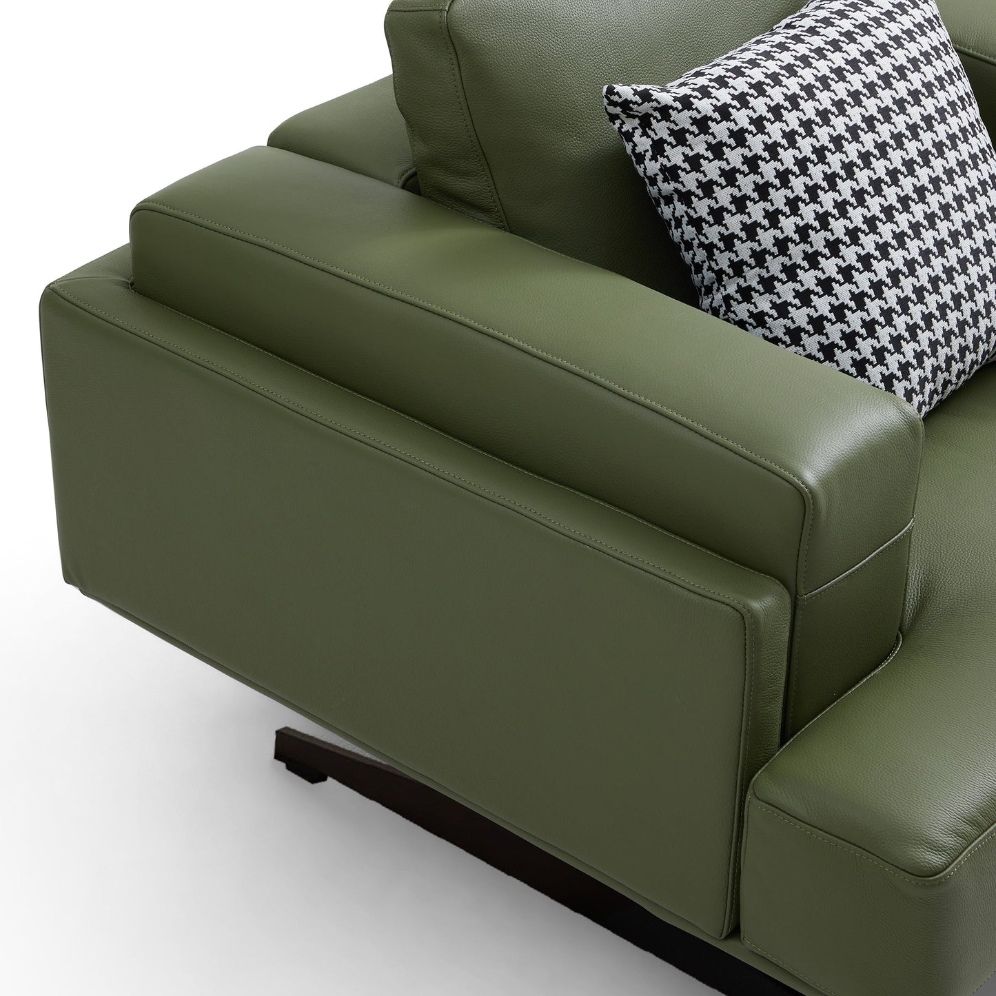 Olivia Green Top Grain Genuine Leather Armchair-Green
