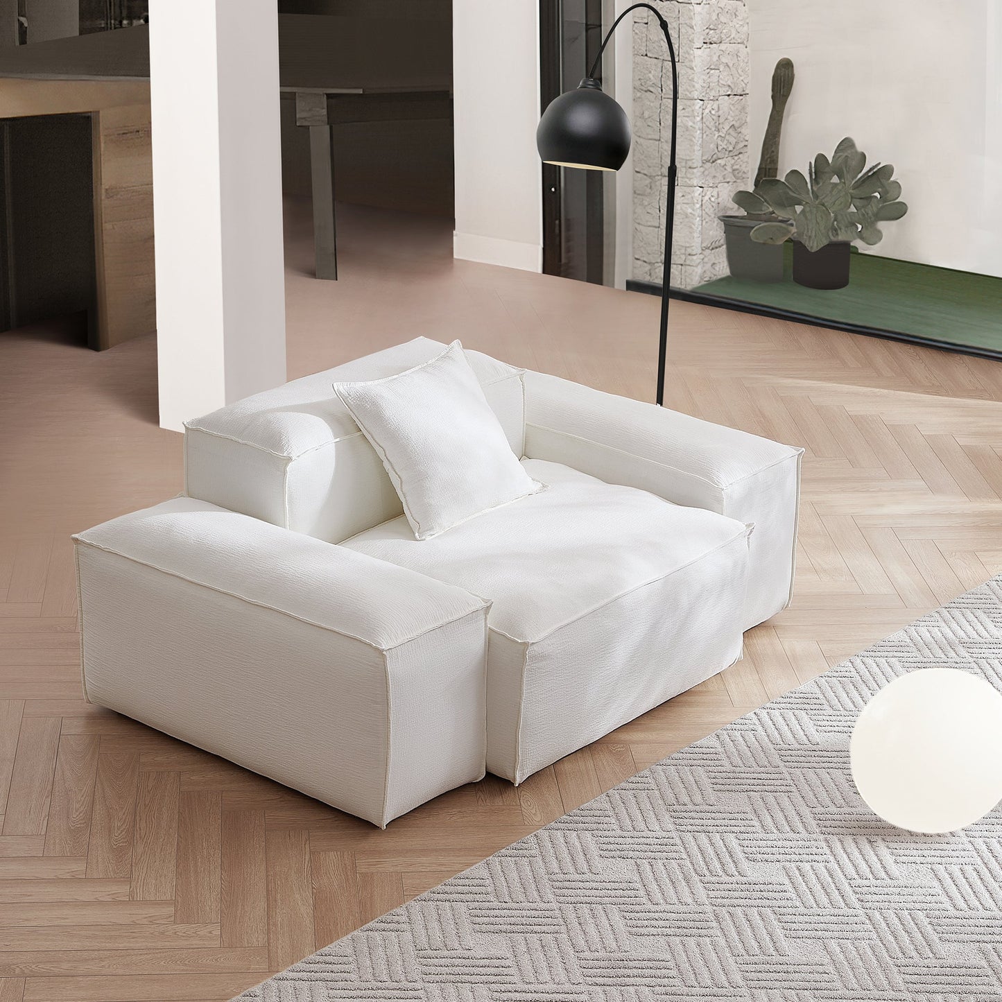 Freedom Modular Khaki Accent Armchair-White