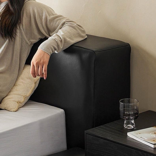 Charcoal Toast Leather Bed-Black