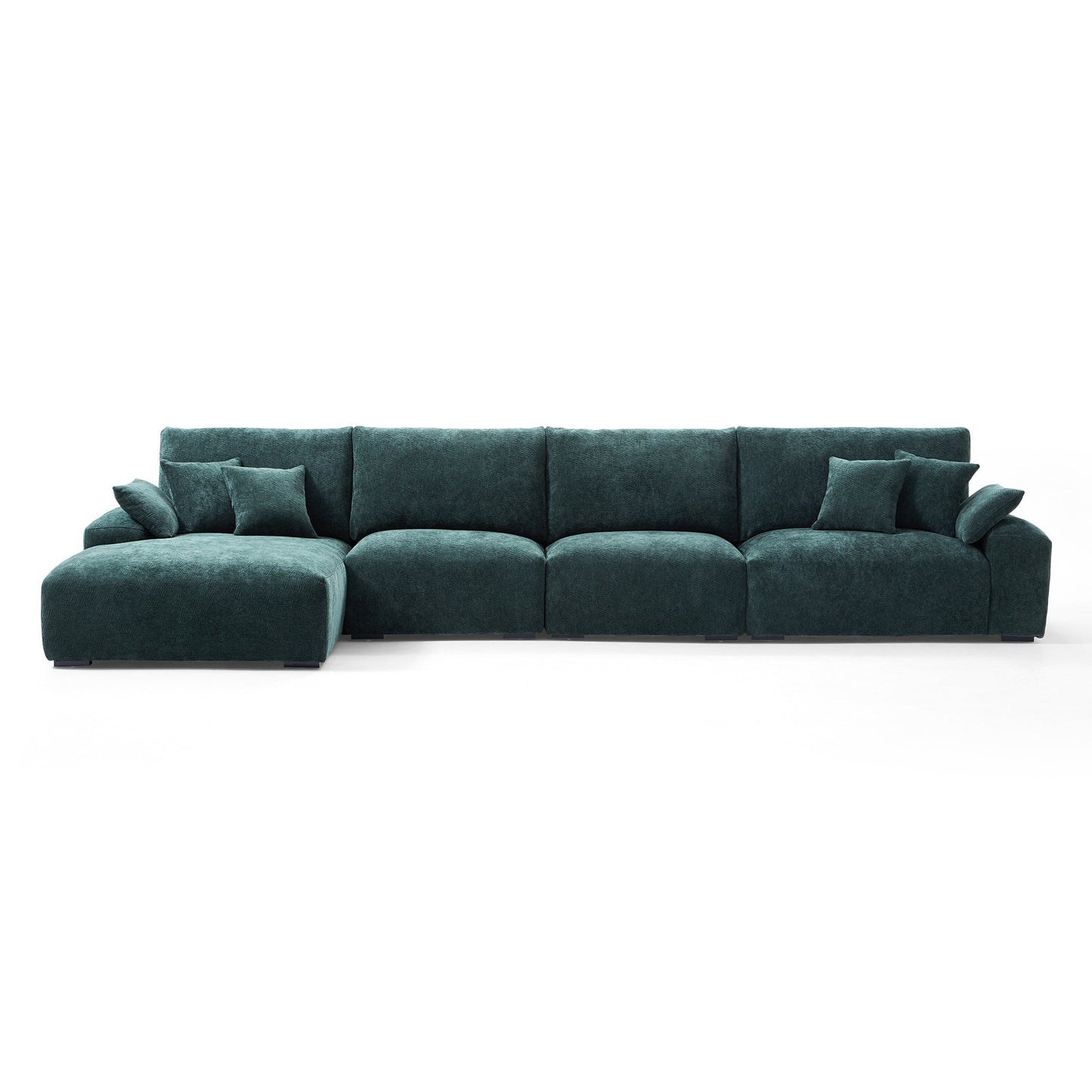 The Empress Green Sectional-Green-169.3″-Facing Left