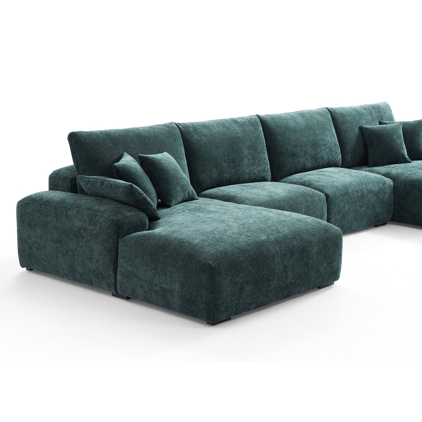 The Empress Green U Shaped Sectional-Green-161.4"