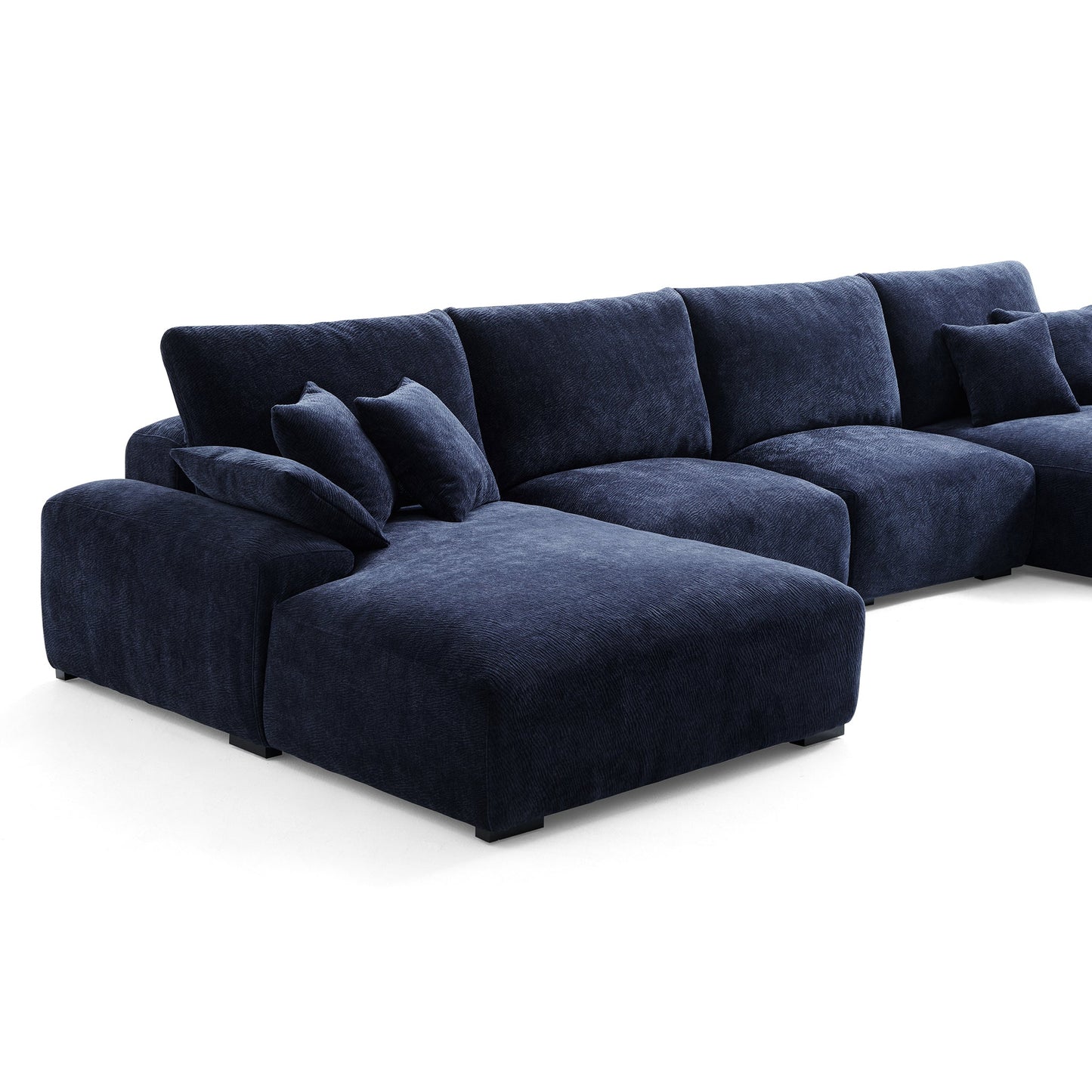 The Empress Navy Blue U Shaped Sectional-Navy Blue