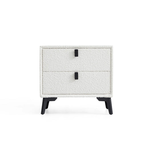 Cushy Boucle Fabric Nightstand
