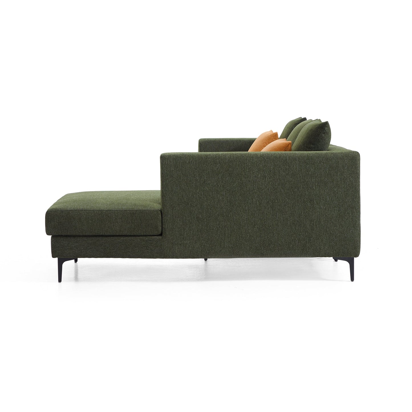 Jungle L Shaped Green Fabric Sectional Sofa With Chaise-Green