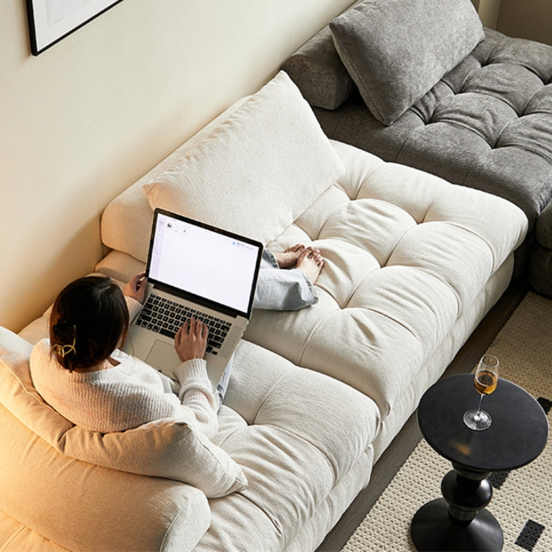 Block Modular White Sectional-White