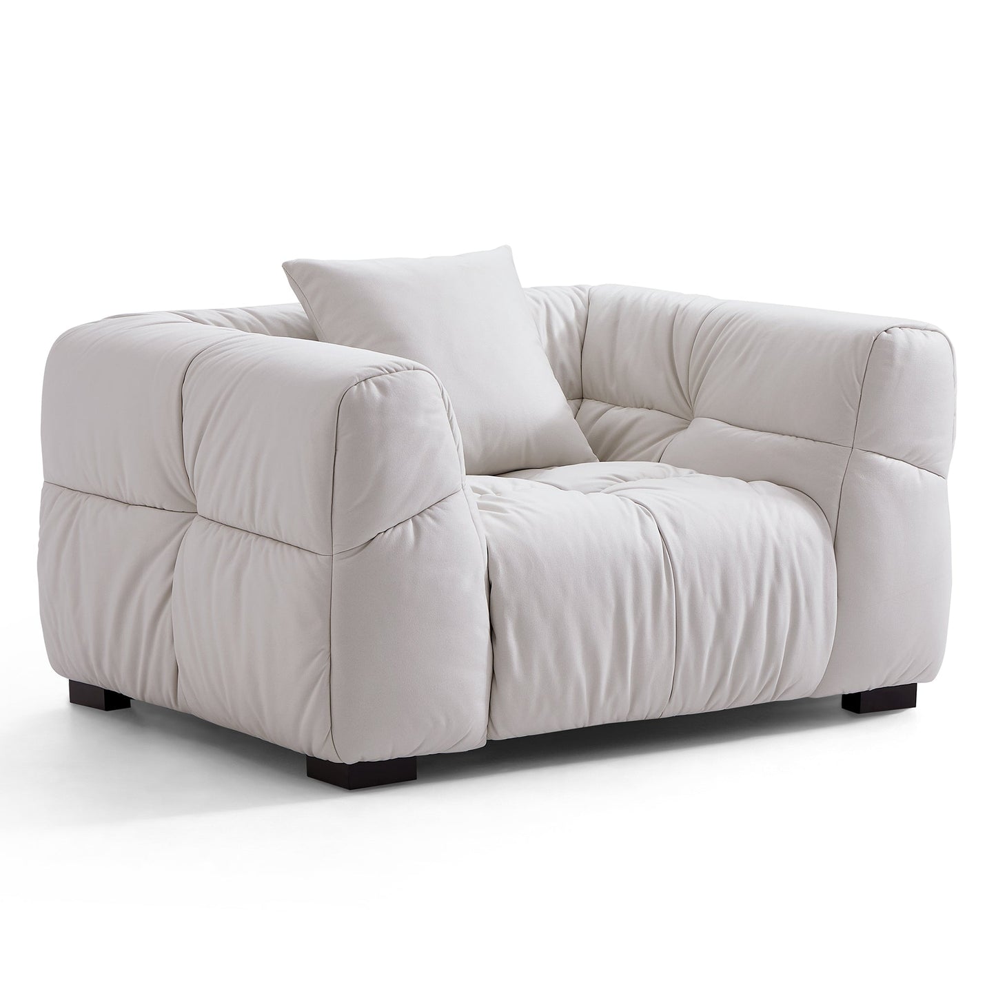 Boba Cream Leathaire Sectional Set-White