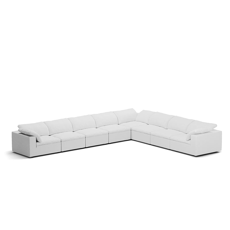Tender Wabi Sabi L Shaped Sectional-White-8 Seater 202.8"