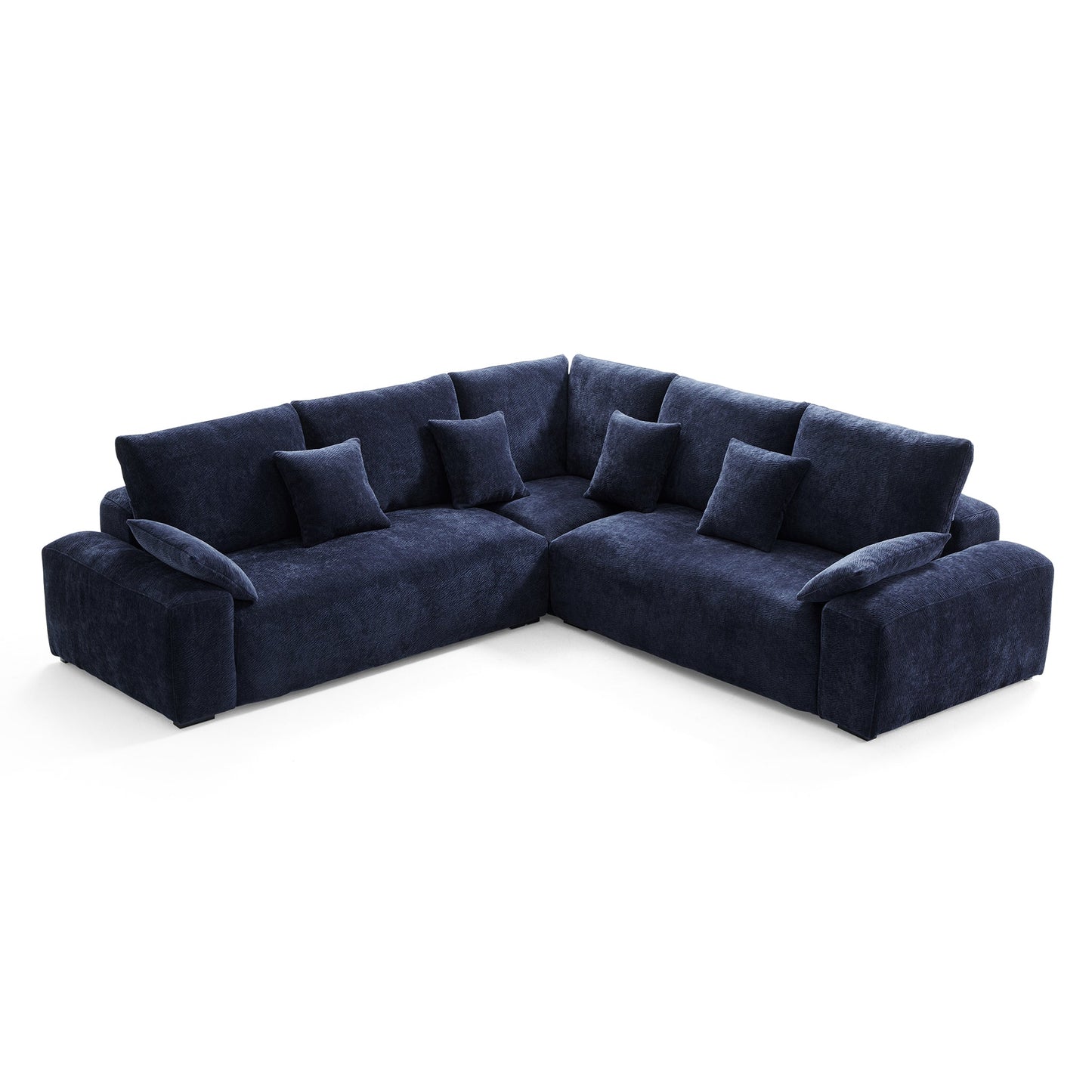 The Empress Navy Blue Corner Sectional-Navy Blue-109.5"