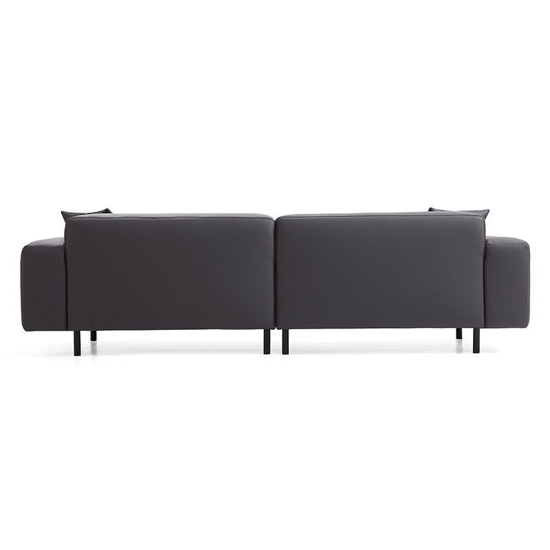 Noble Dark Gray Leather Sofa-Dark Gray-111″