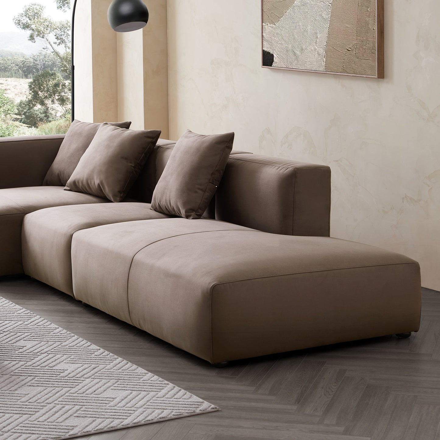 Geometry Minimalist Sectional-Brown