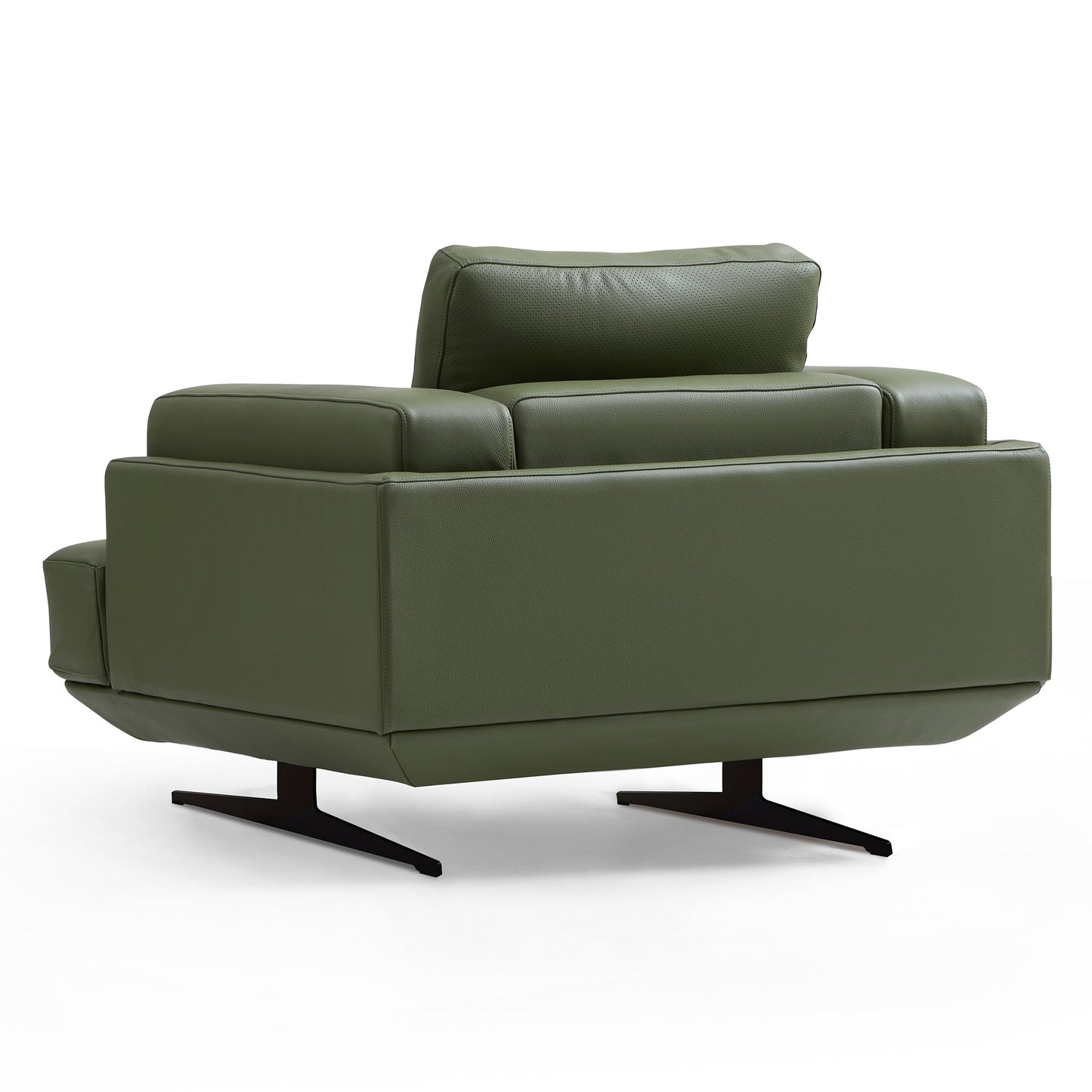 Olivia Green Top Grain Genuine Leather Armchair-Green