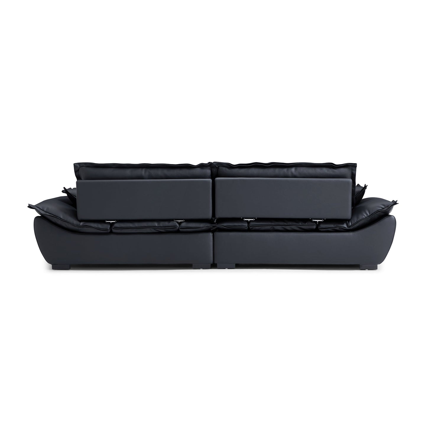 Casper Sailboat Leather Sofa-Black