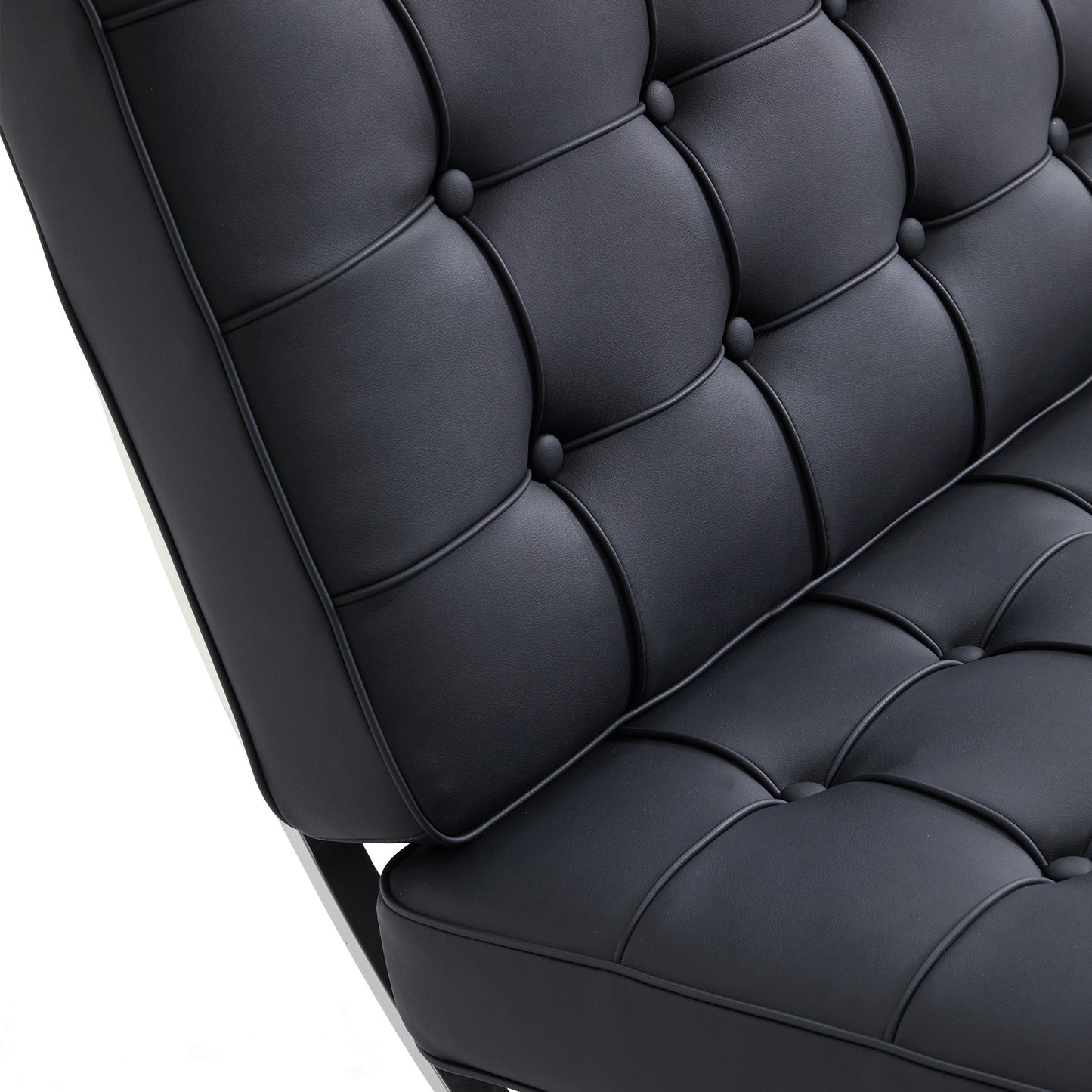 Barcelona Leather Lounge Chair-Black