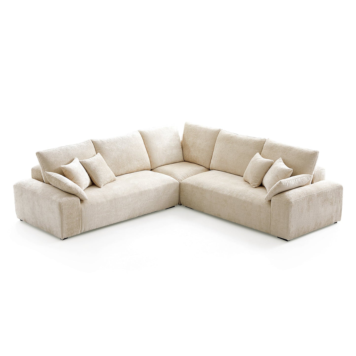 The Empress Gray Corner Sectional Sofa-Beige-109.5"