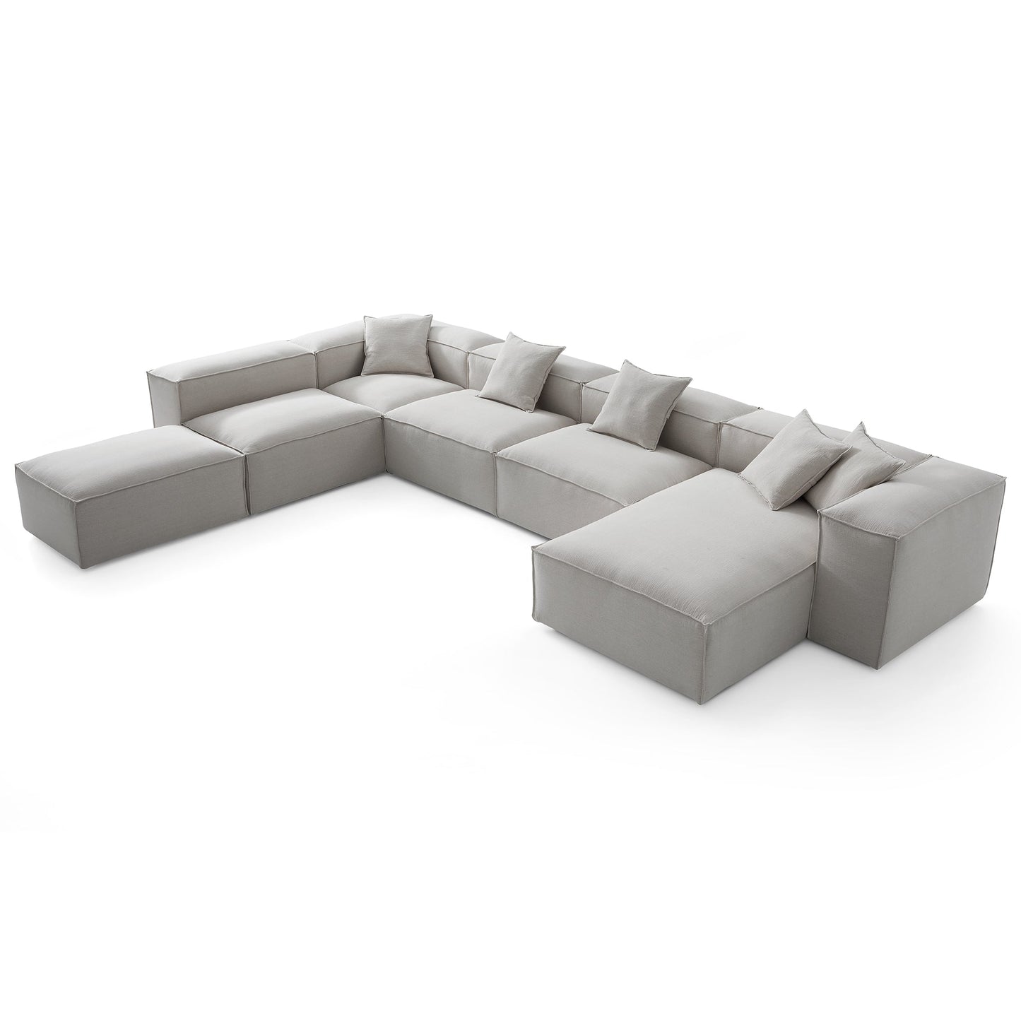 Freedom Modular Gray Open End Sectional Sofa-Gray-177.2"-High