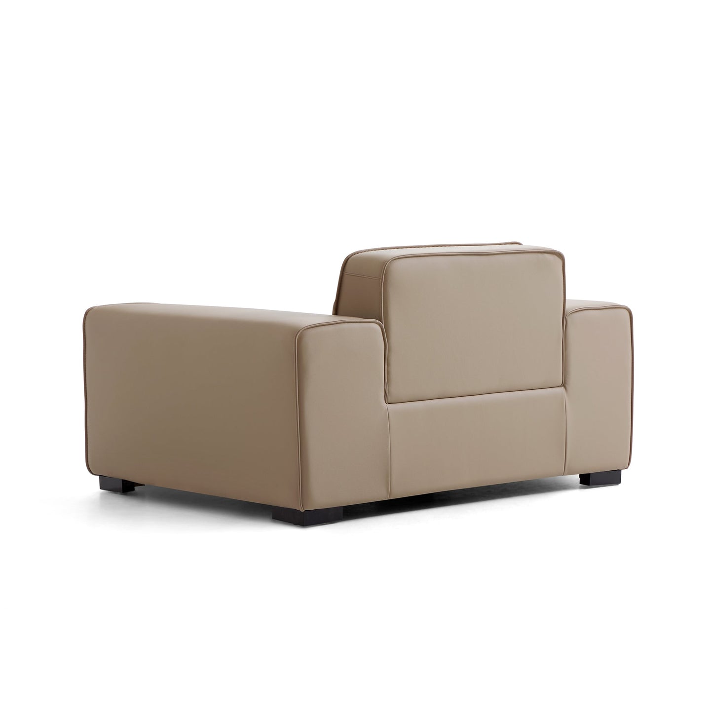 Domus Modular Beige Leather Armchair-Khaki