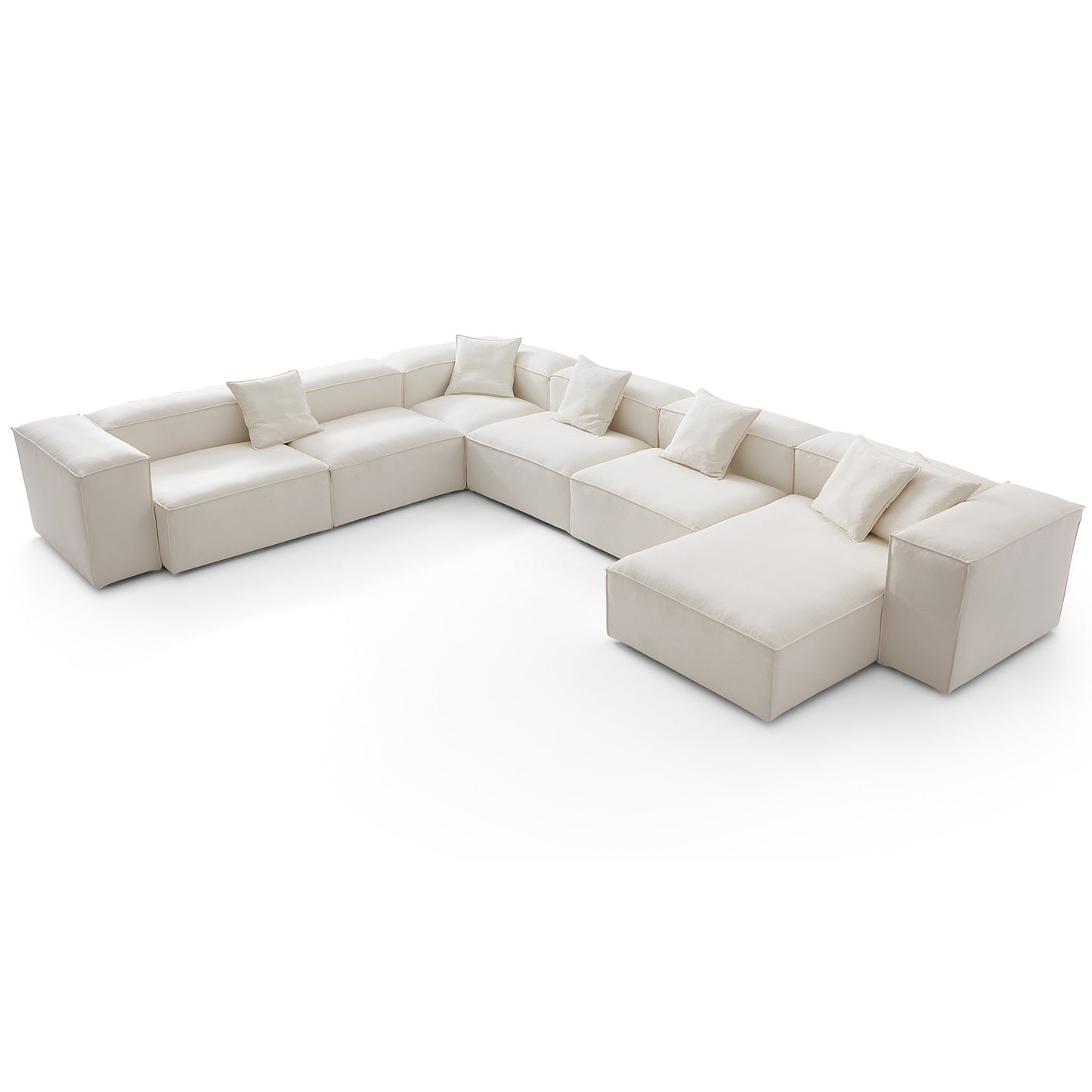 Freedom Modular Beige U Shaped Sectional Sofa-Beige-177.2"-High