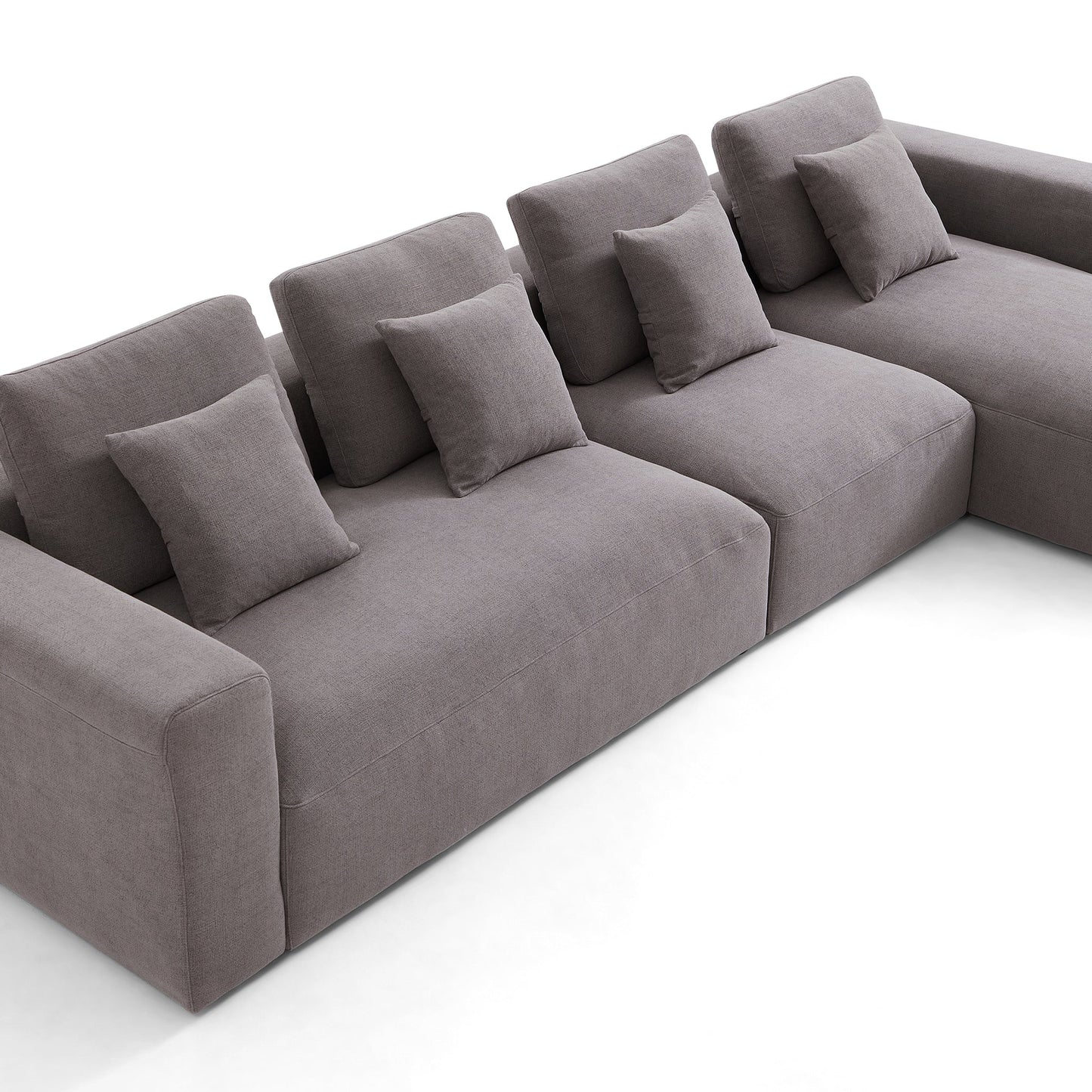 Nathan Modular Dark Gray Natural Linen Sectional Sofa-Dark Gray-151.0"-Facing Right