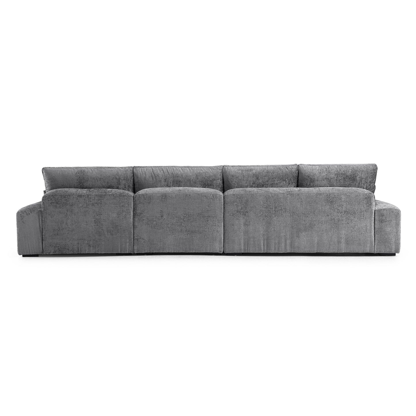 The Empress Camel Sectional-Gray-150.8"