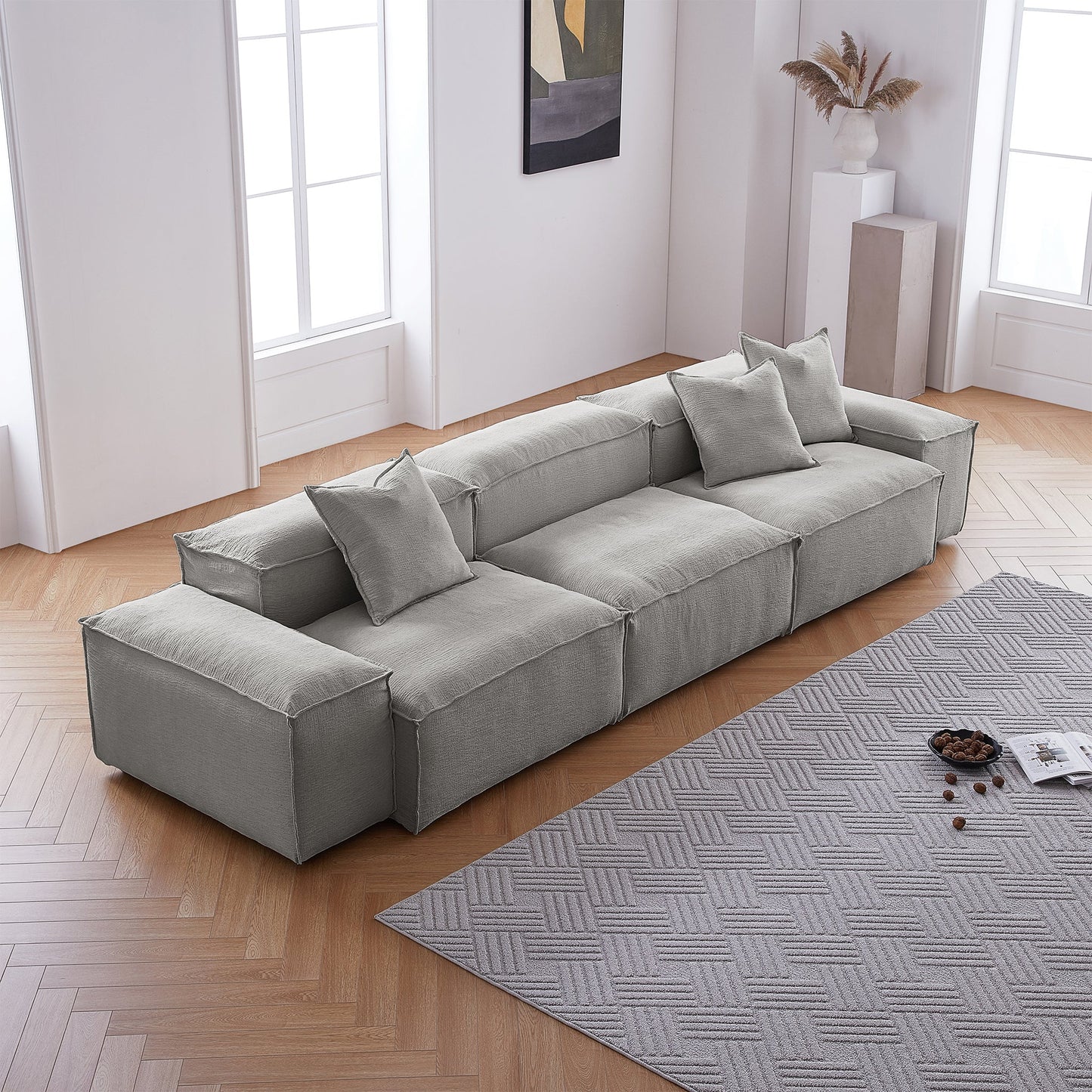 Freedom Modular White Sofa-Gray