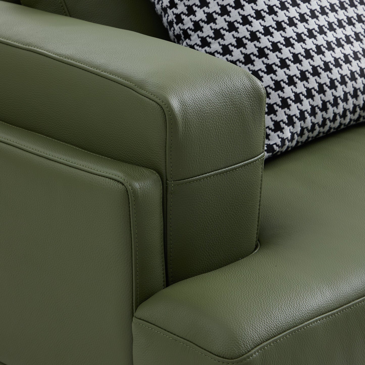 Olivia Top Grain Genuine Leather Sofa-Green