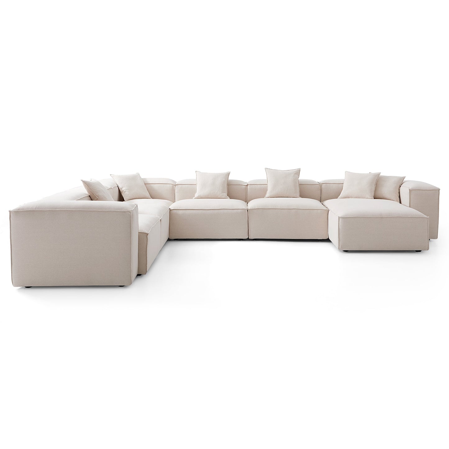 Freedom Modular Khaki U Shaped Sectional Sofa-Khaki-177.2"-High