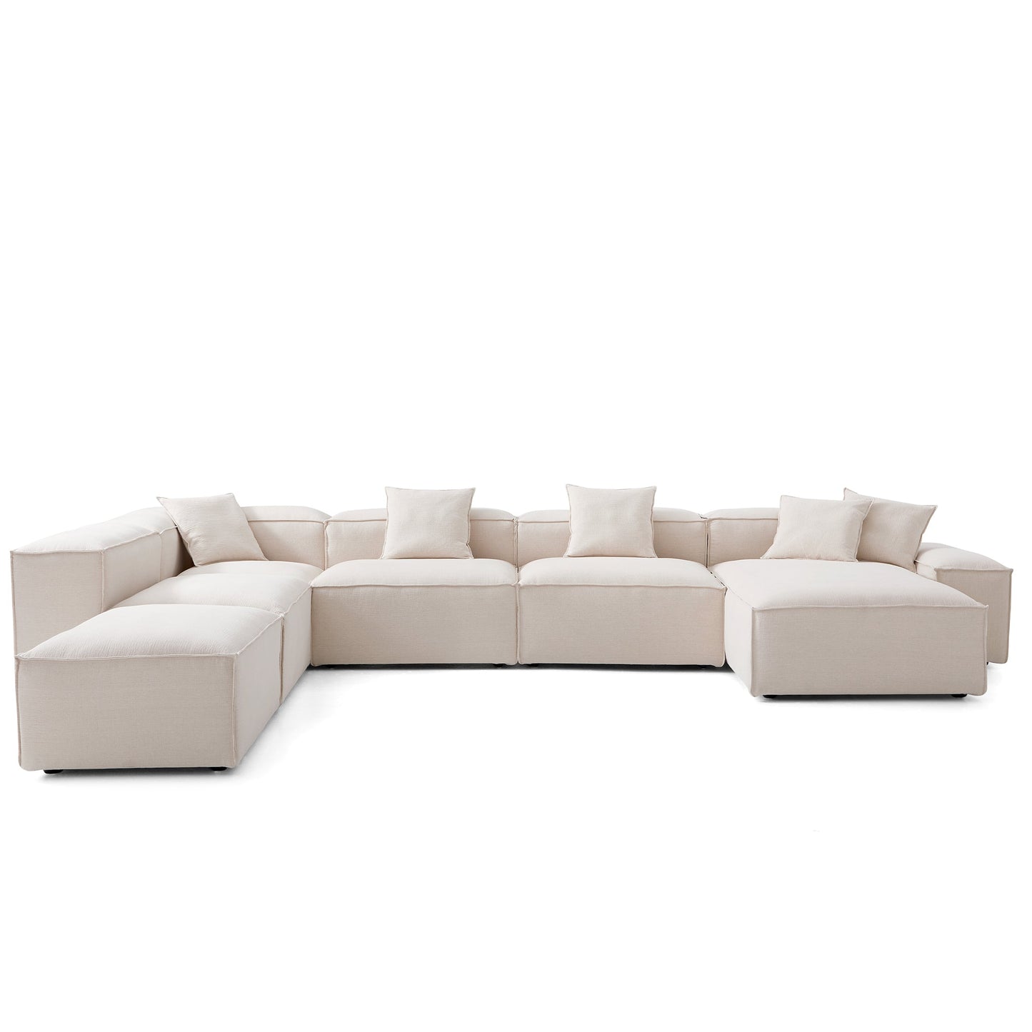 Freedom Modular Khaki Open End Sectional Sofa-Khaki-177.2"-Low