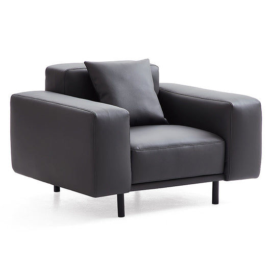 Noble Dark Gray Leather Armchair-hidden
