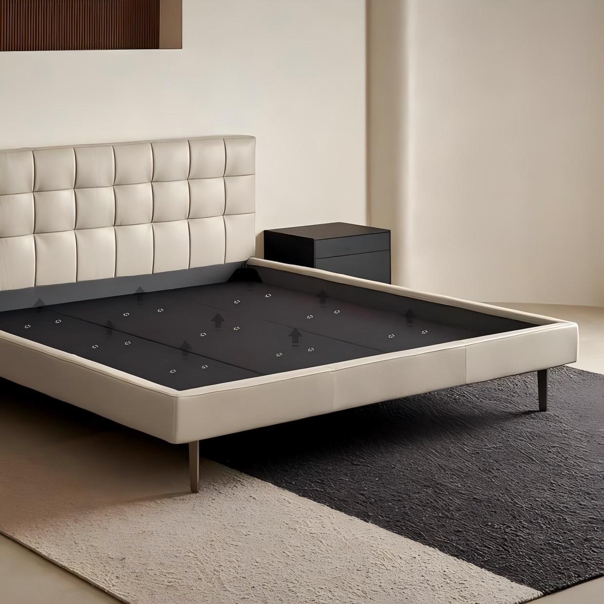 Mocha Slice Leather Bed-Beige