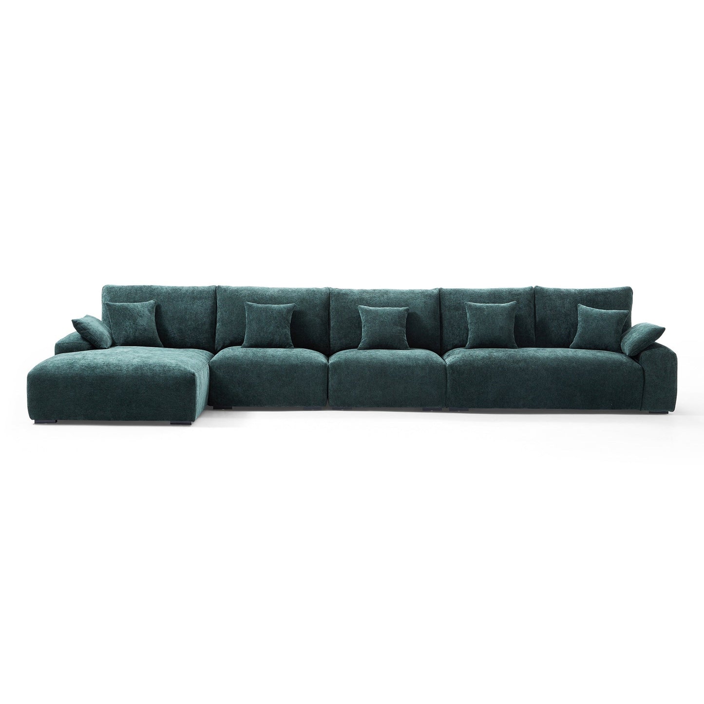 The Empress Green Sectional-Green-186.2″-Facing Left