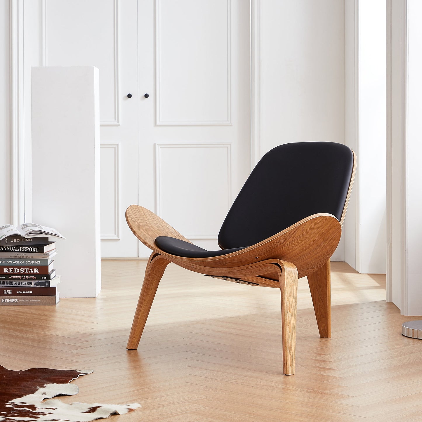 Mermaid Wegner Black Shell Chair-Black