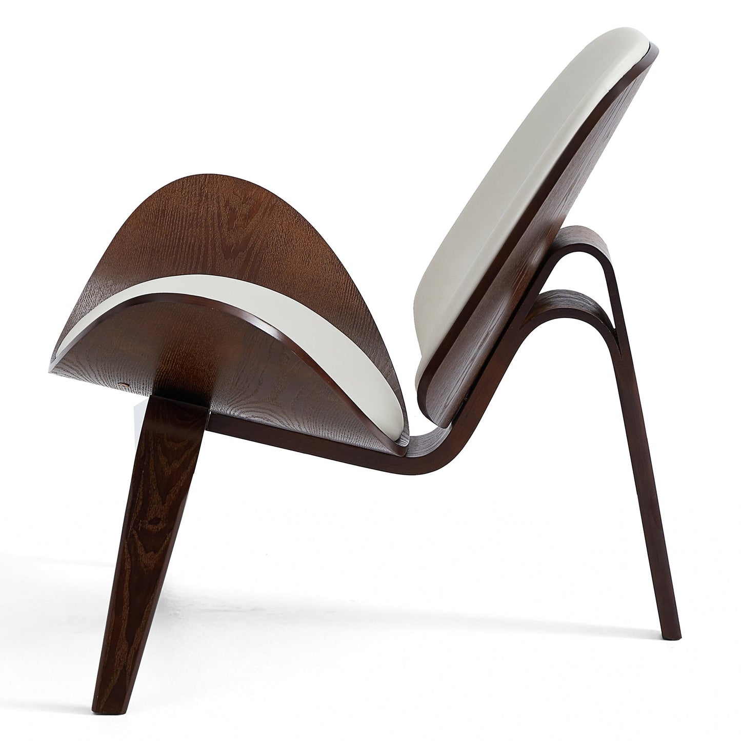 Mermaid Wegner Black Shell Chair-White