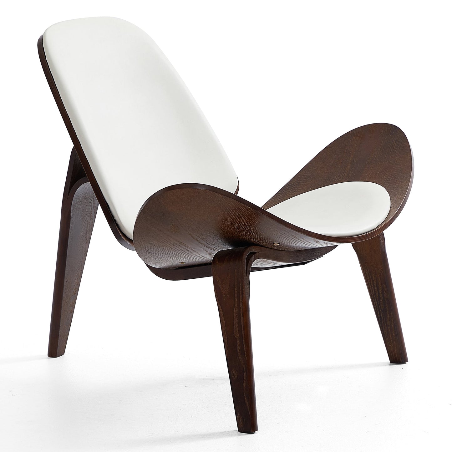 Mermaid Wegner Black Shell Chair-White