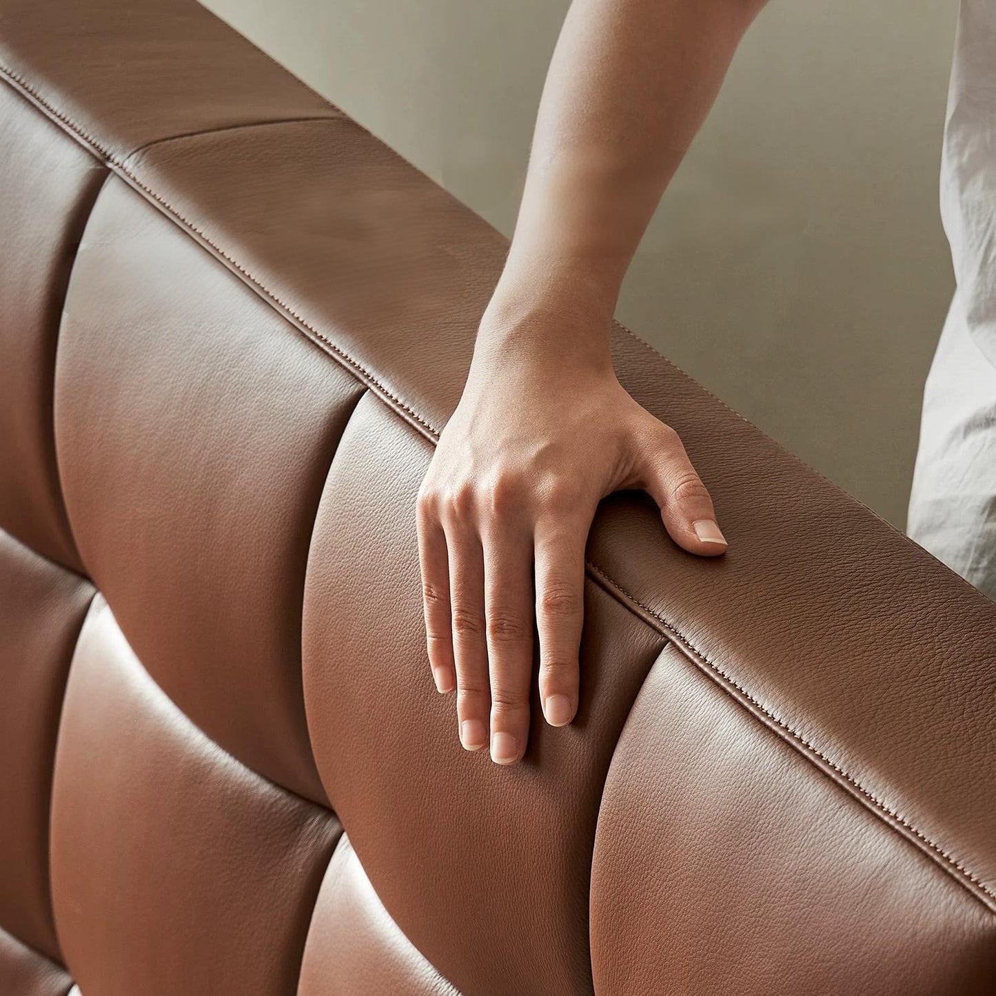 Mocha Slice Leather Bed-Brown