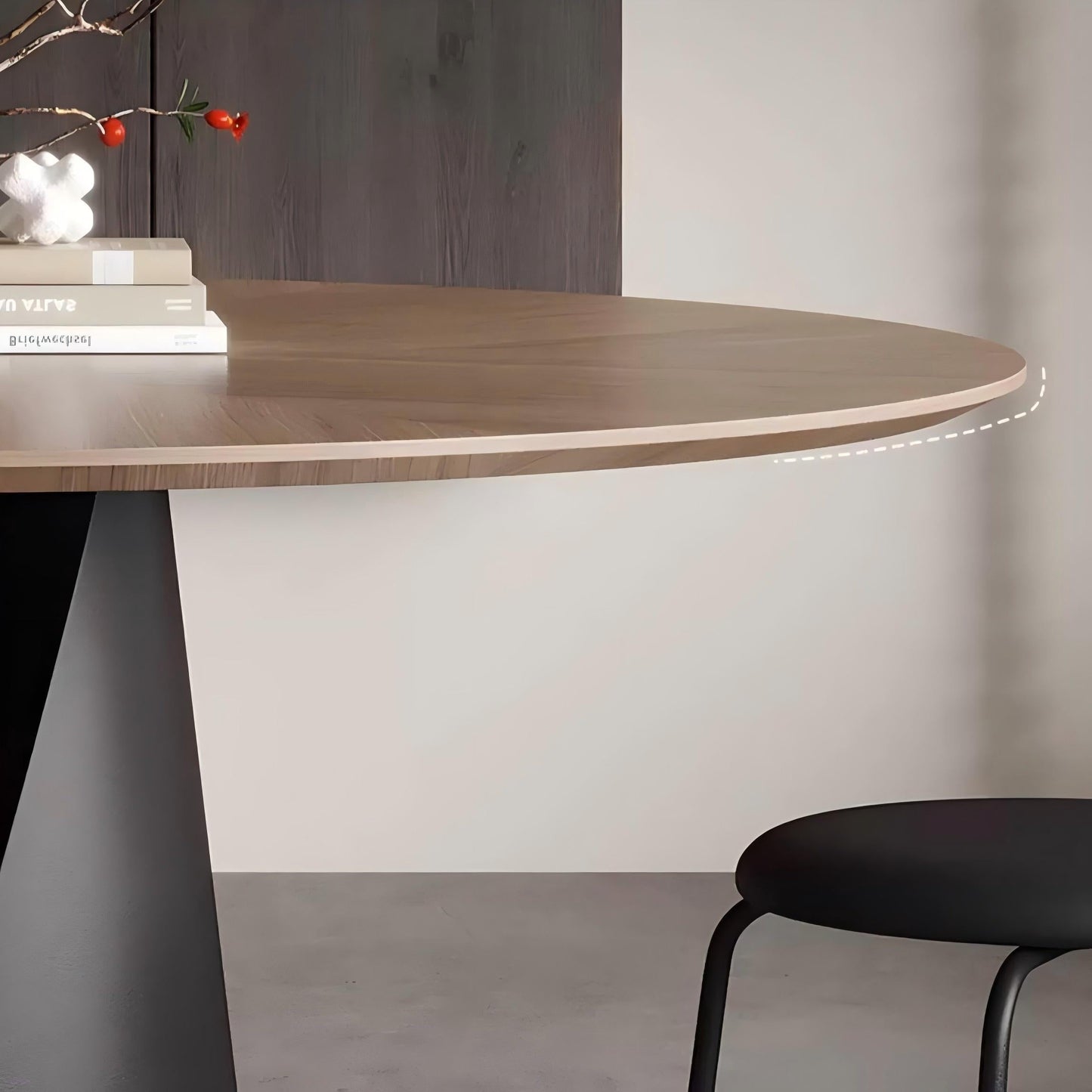Lunaro Wood Steel Dining Table