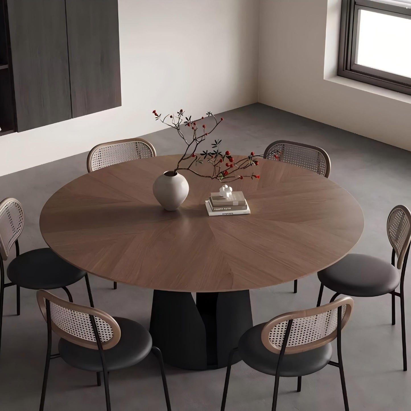 Lunaro Wood Steel Dining Table