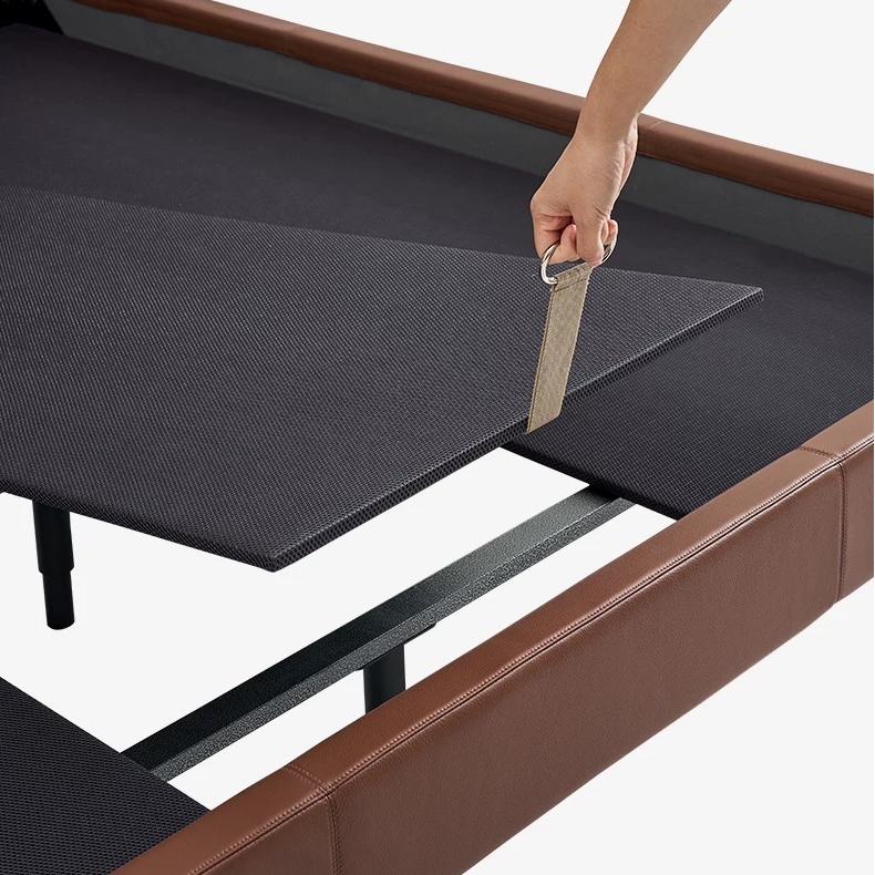 Mocha Slice Leather Bed-Brown