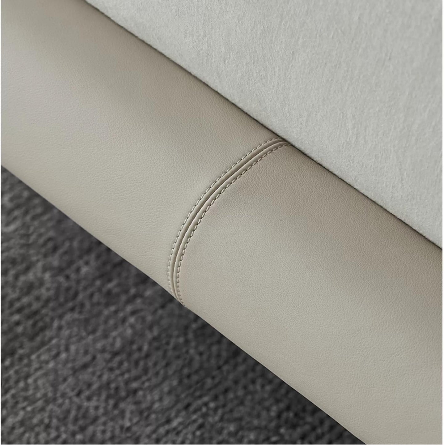Choco Swirl Leather Bed-Beige