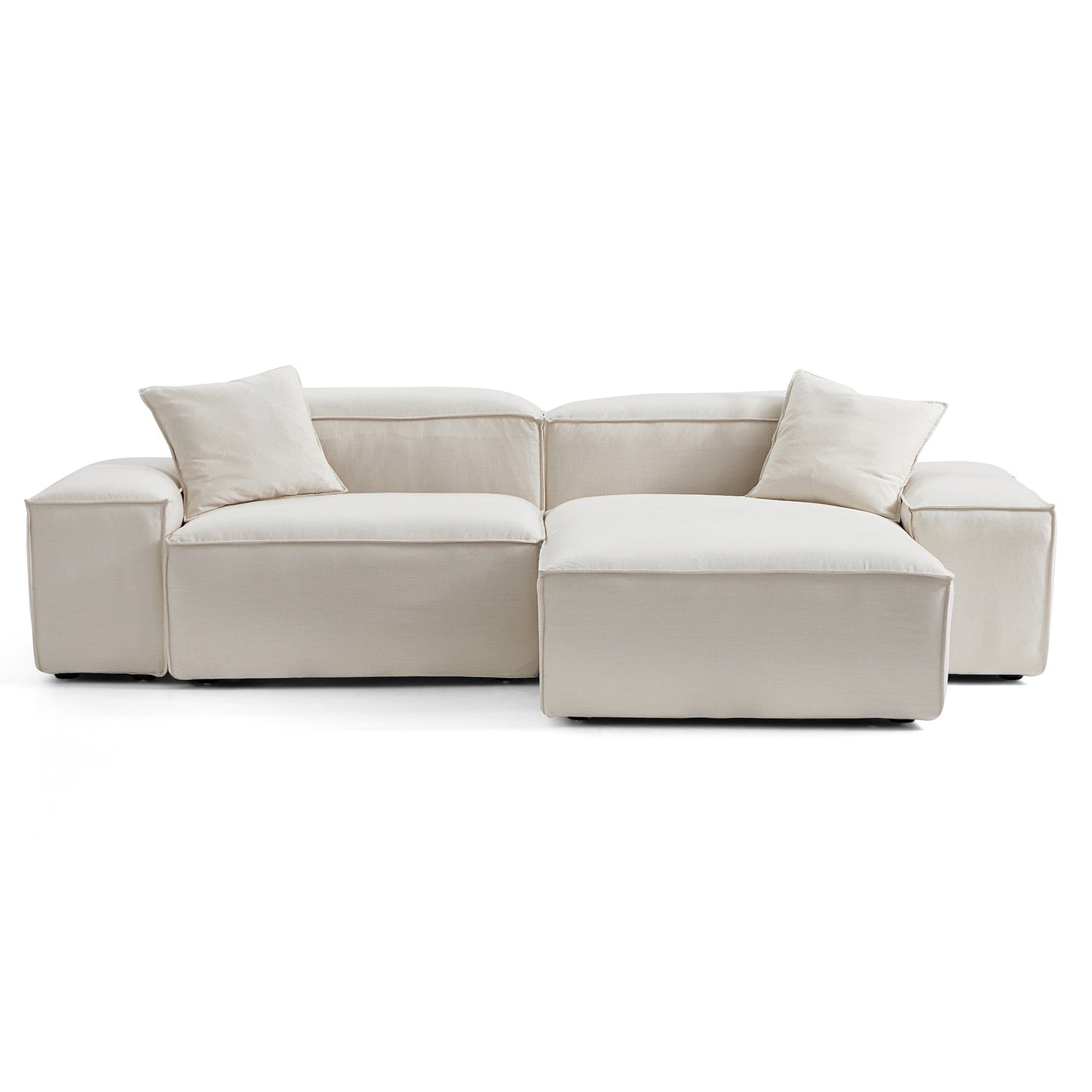 Freedom Modular Sectional Sofa-Beige-106.3"-Low
